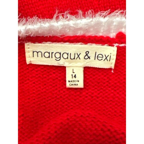 CCC Margaux & Lexi Girls Red Holiday Dress Gingerbread Appliqués Heart Buttons L - Picture 3 of 8